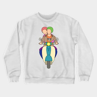 Anonymous couple on a scooter Crewneck Sweatshirt